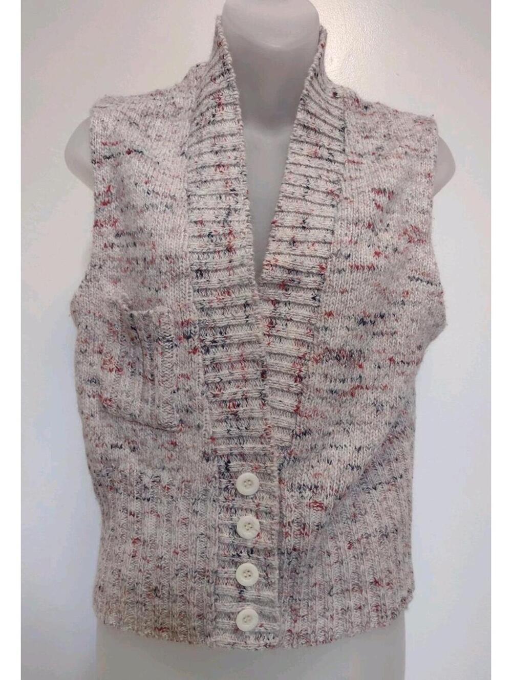 Vintage Sears Flecked Knit Sweater Vest Cardigan Sz MediumClassic late 1970s